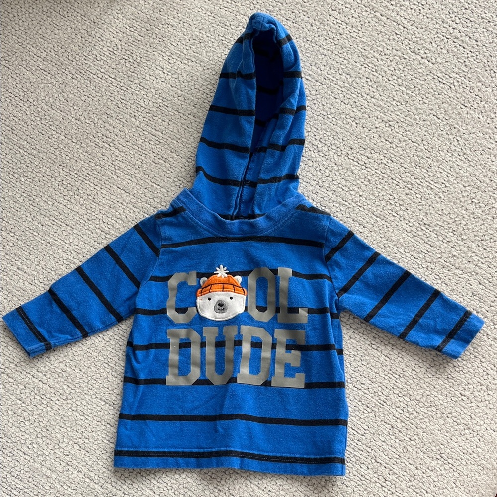 Carter's Blue and Black Striped Hoodie